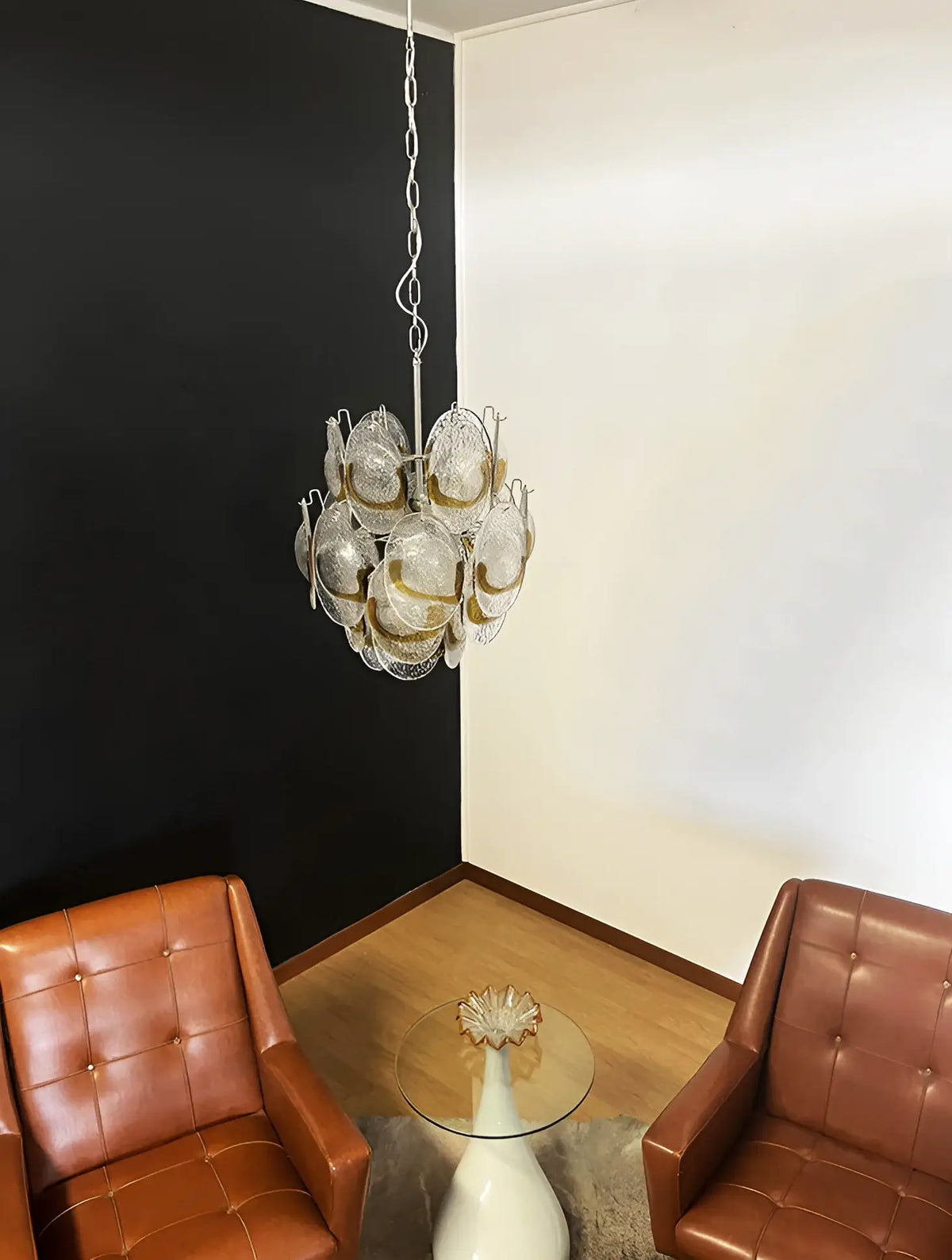 Vintage Murano Transparent Amber Chandelier - view 9