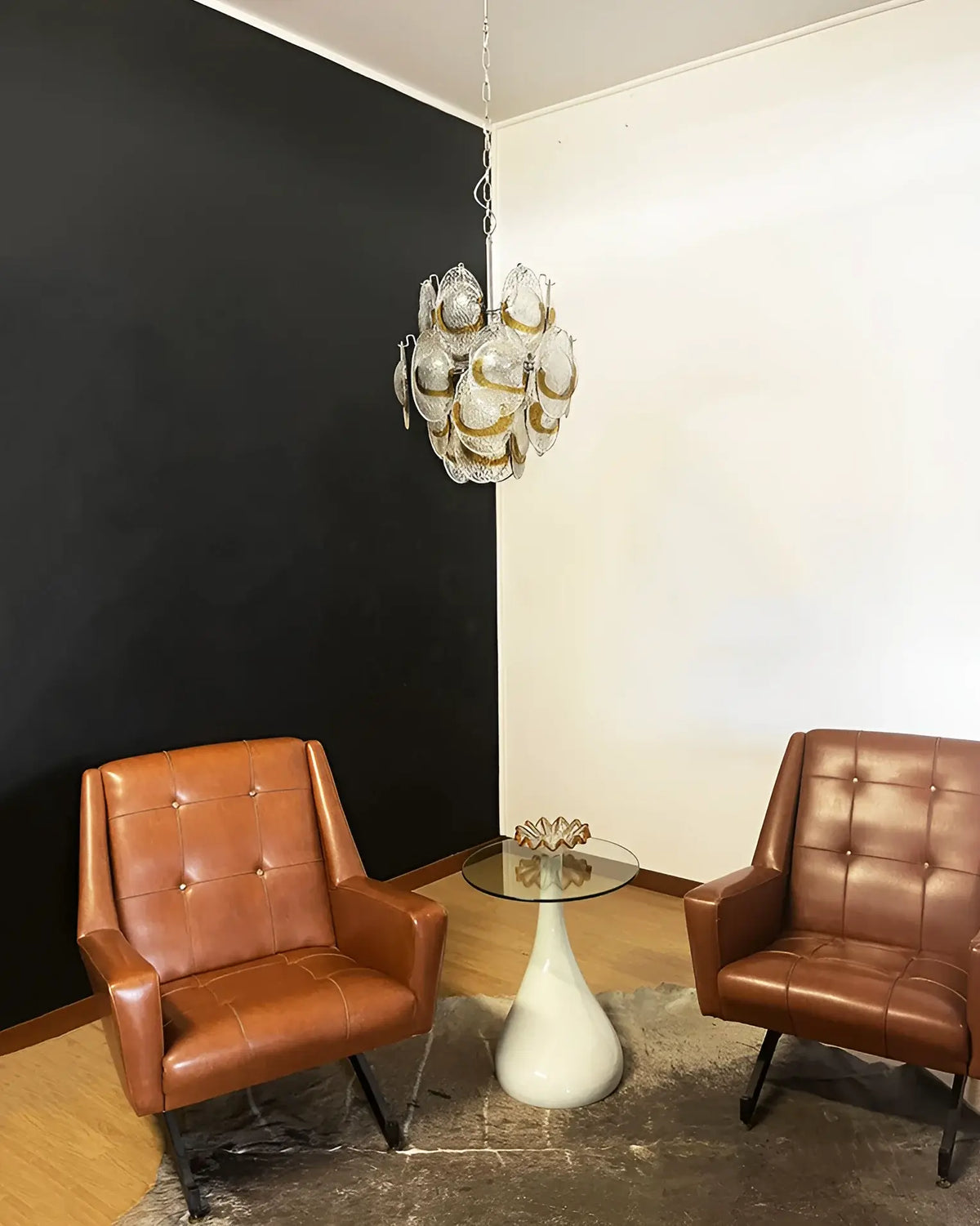 Vintage Murano Transparent Amber Chandelier - view 4