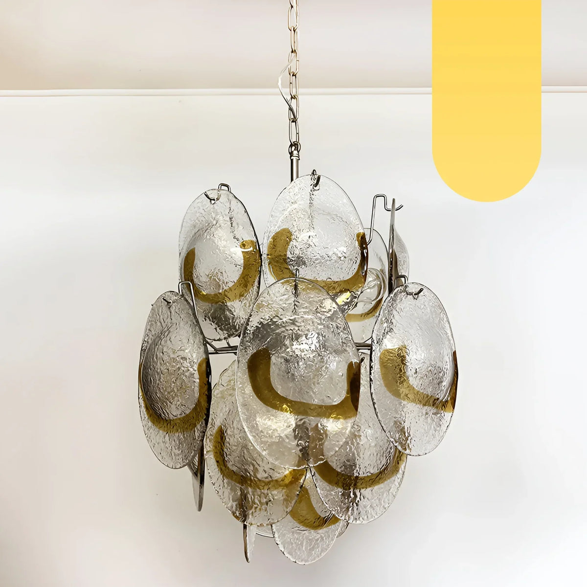 Vintage Murano Transparent Amber Chandelier - view 21