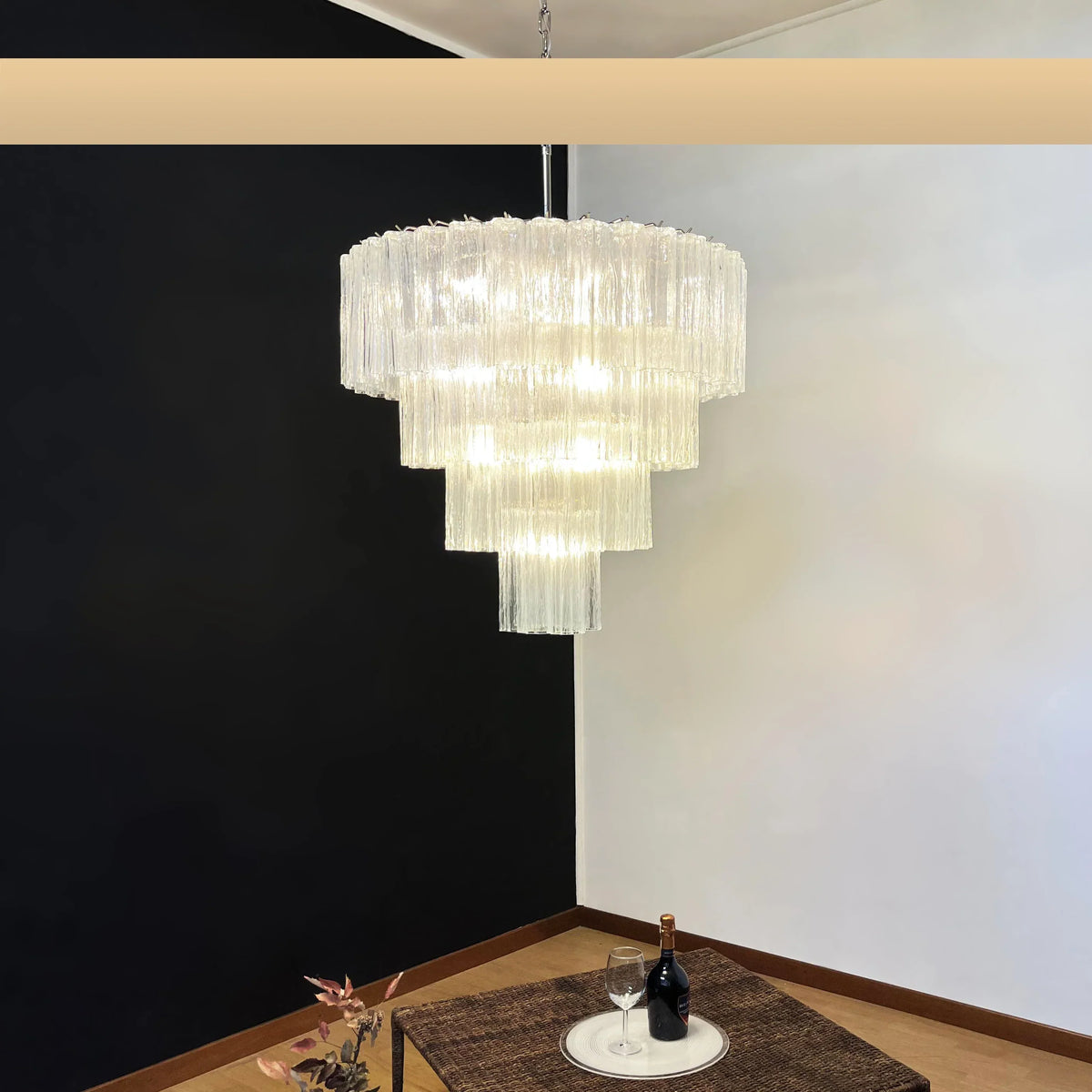 Vintage Murano Transparent Glass Chandelier - view 23
