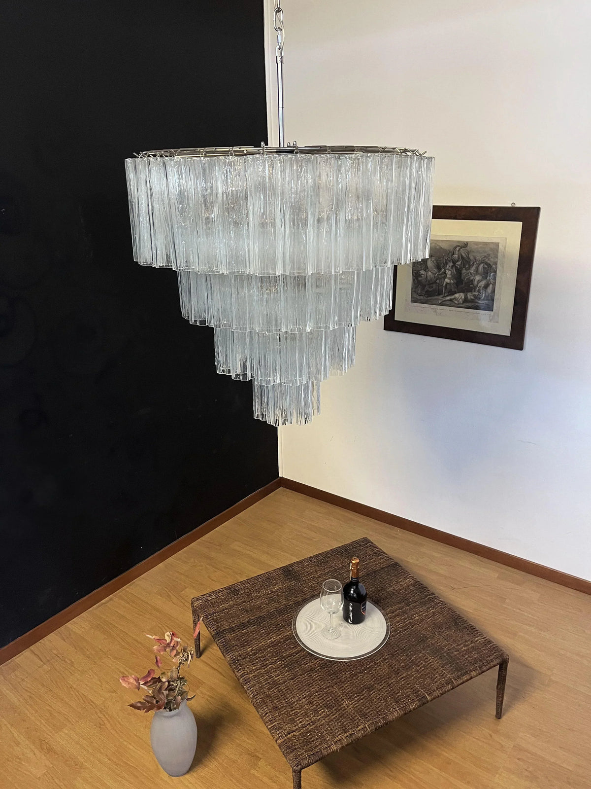 Vintage Murano Transparent Glass Chandelier - view 10