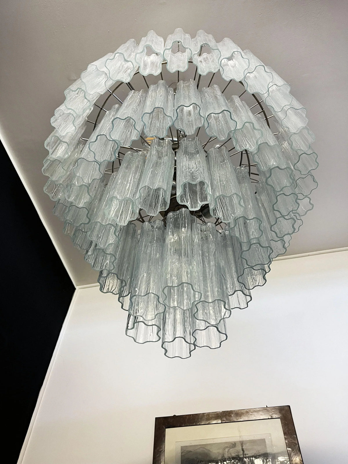Vintage Murano Transparent Glass Chandelier - view 18