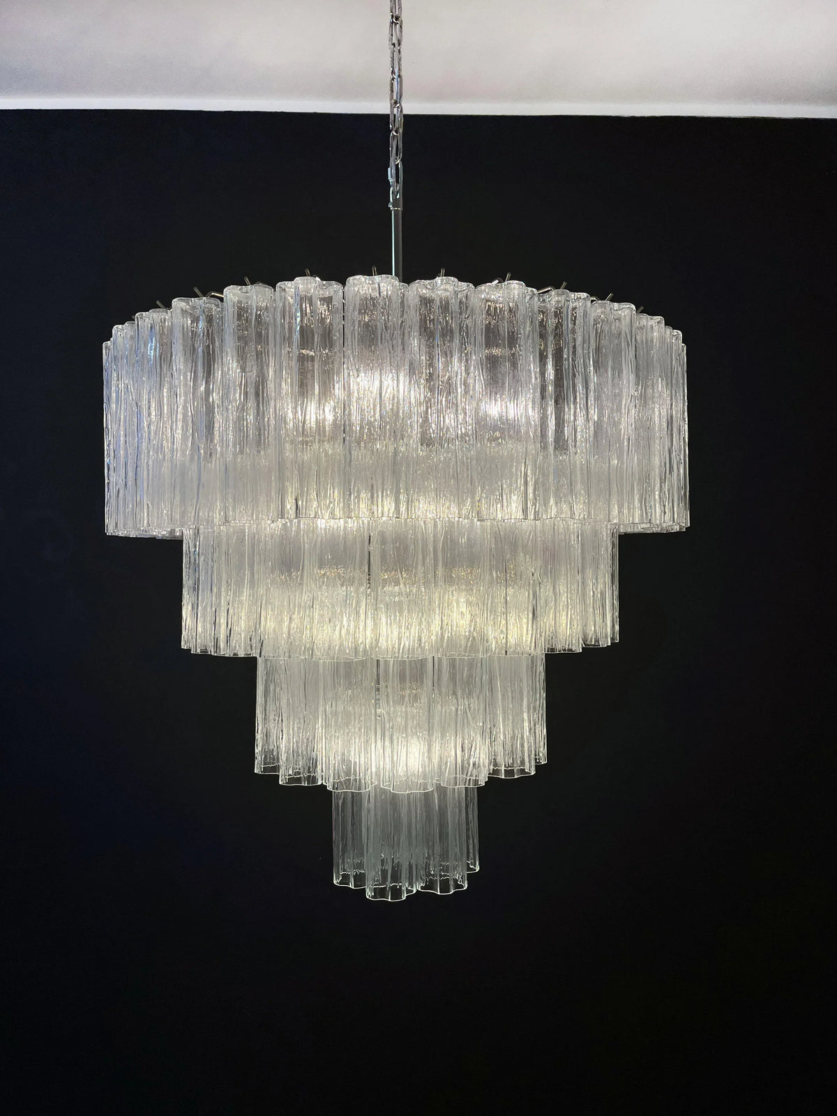 Vintage Murano Transparent Glass Chandelier - view 16
