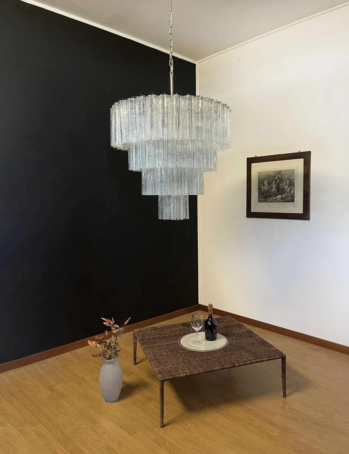 Vintage Murano Transparent Glass Chandelier - view 6