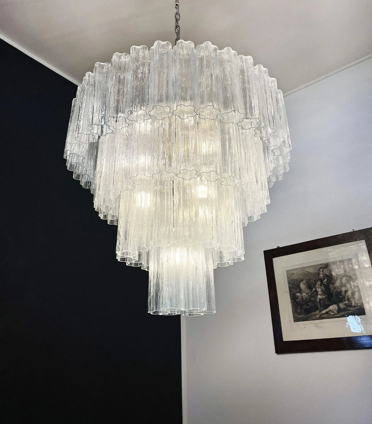 Vintage Murano Transparent Glass Chandelier - view 13