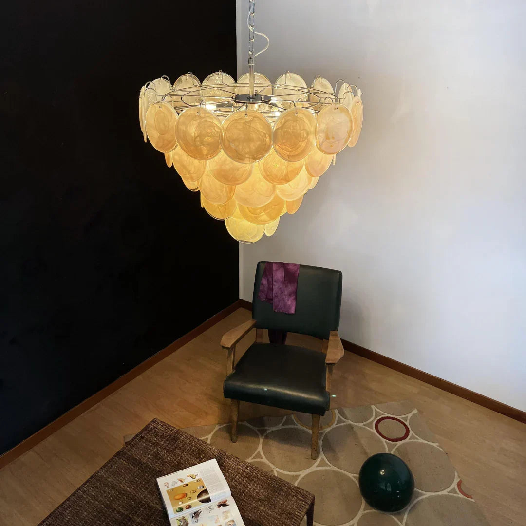 Elegant Gold Murano Disc Chandelier - view 6