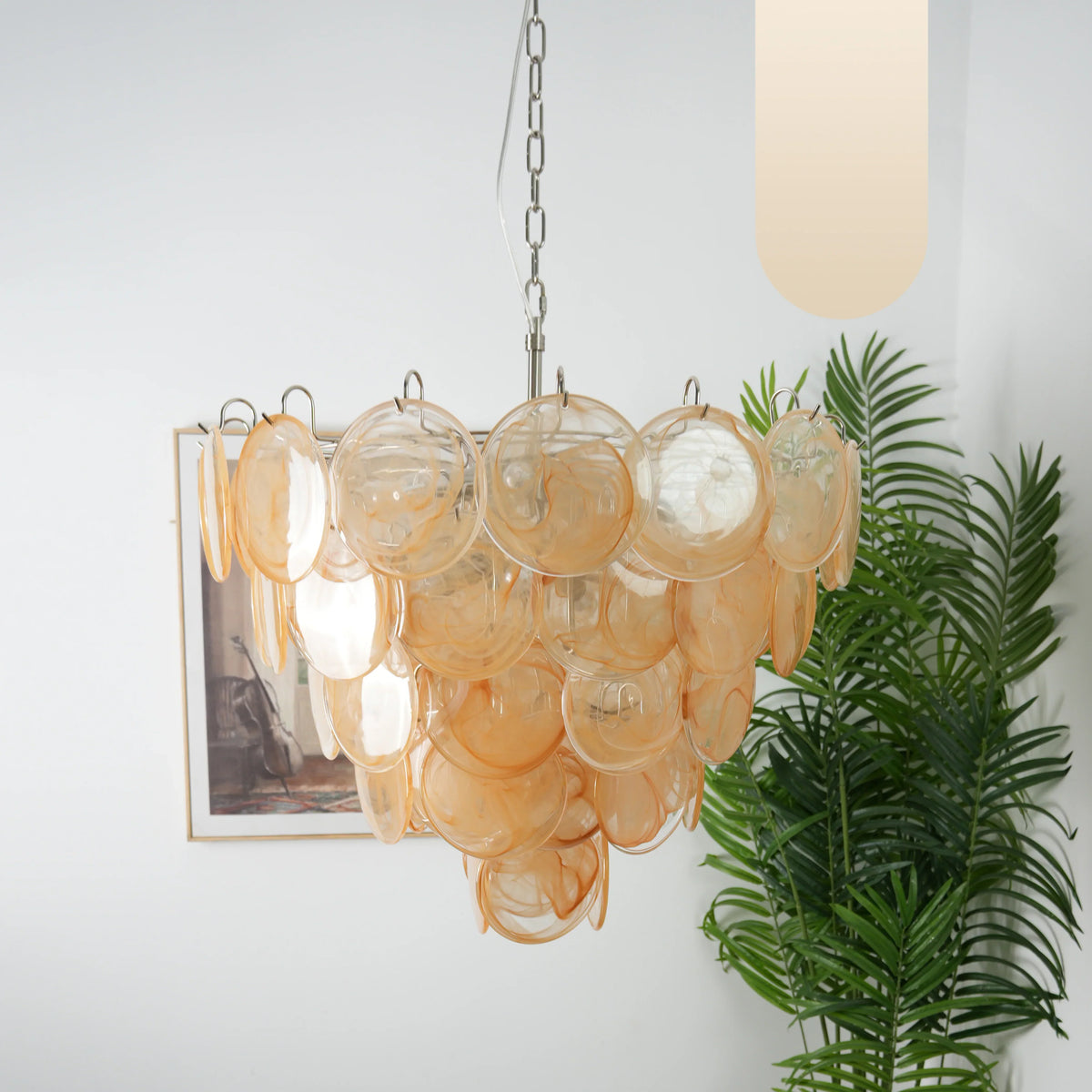 Elegant Gold Murano Disc Chandelier - view 21
