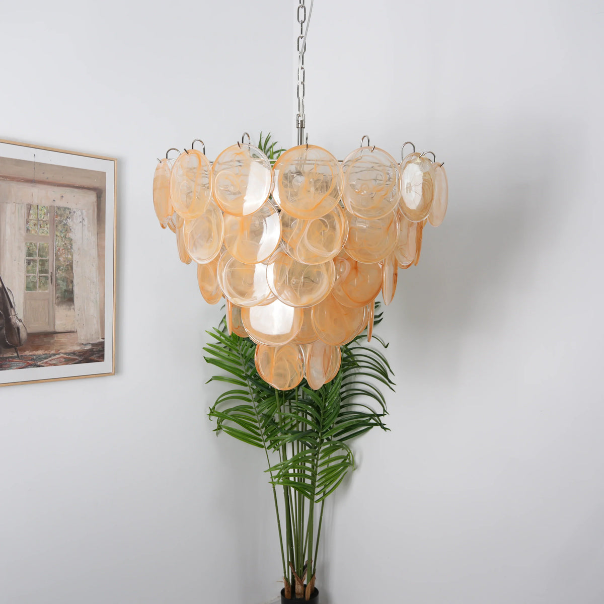 Elegant Gold Murano Disc Chandelier - view 12