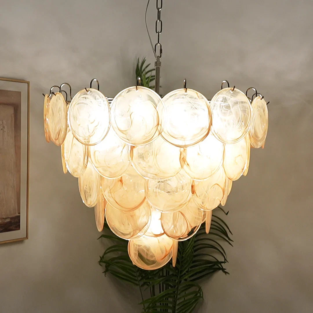 Elegant Gold Murano Disc Chandelier - view 19