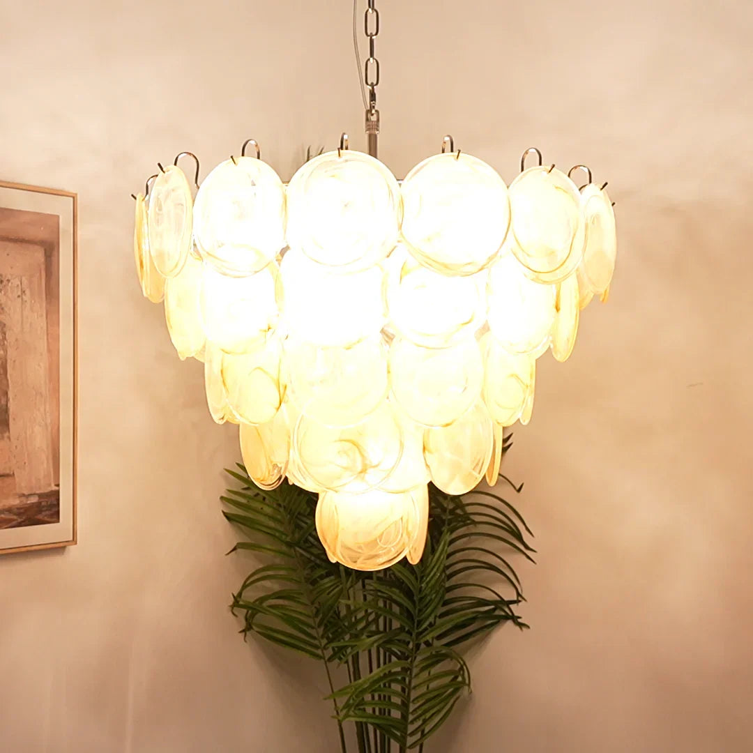 Elegant Gold Murano Disc Chandelier - view 3