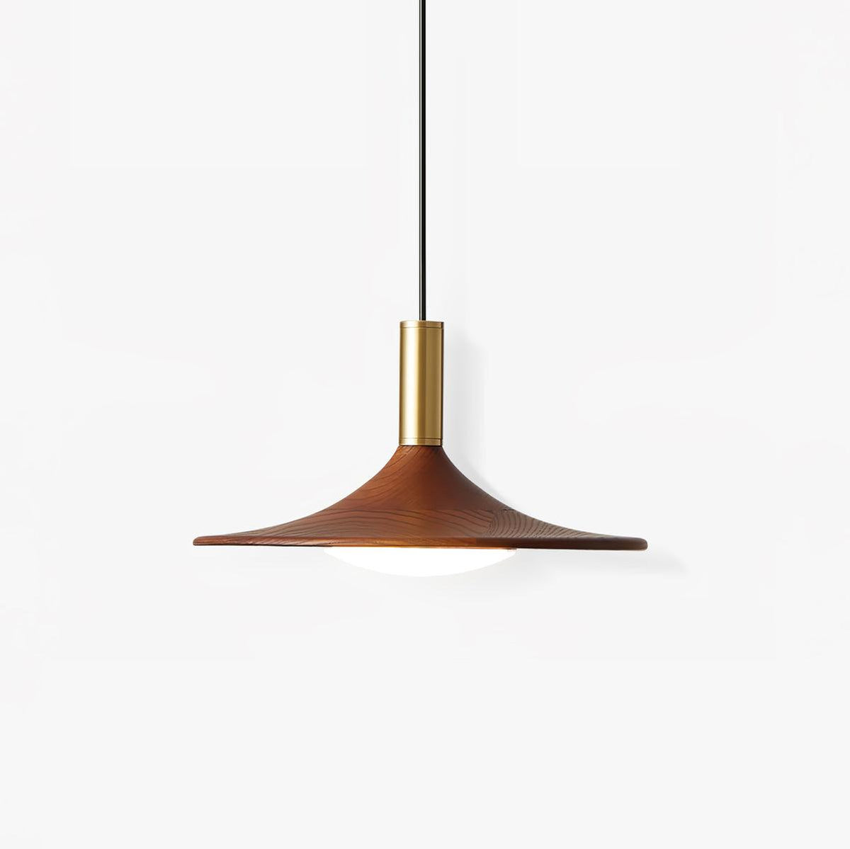 Walnut Wood Dish Pendant Light - view 11