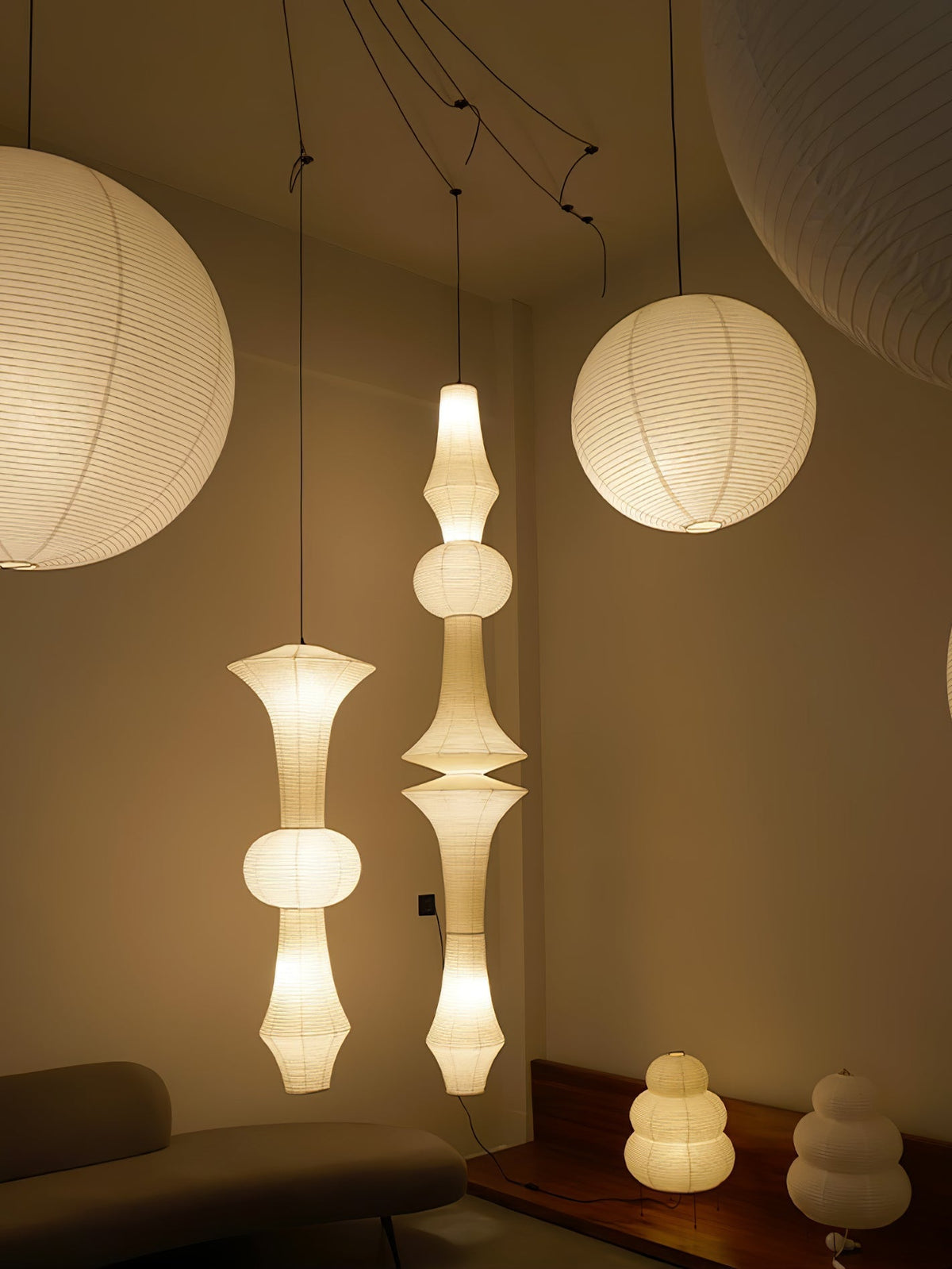 Washi Paper E Pendant Light - view 60