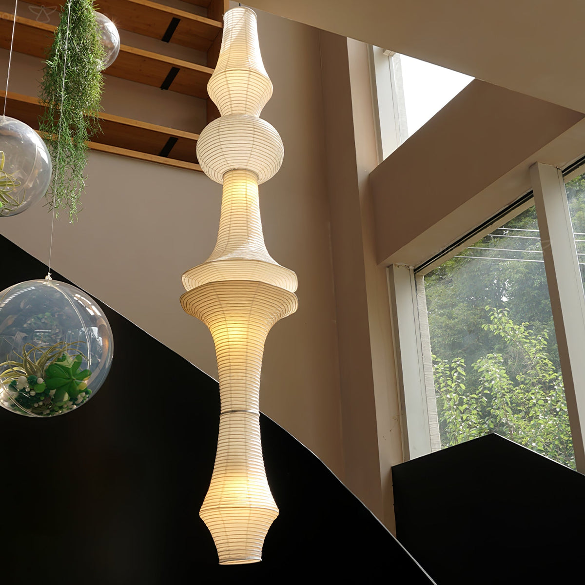 Washi Paper E Pendant Light - view 2