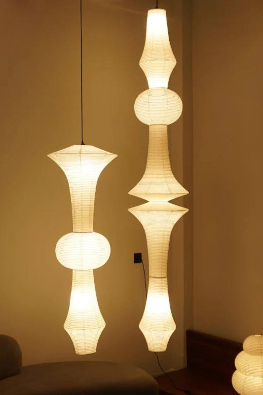 Washi Paper E Pendant Swag Light - view 36