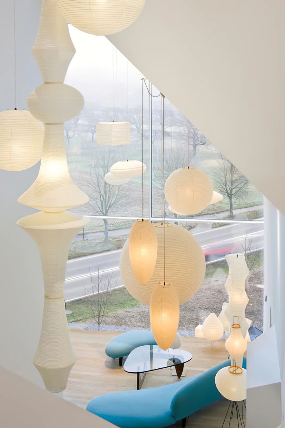 Washi Paper E Pendant Swag Light - view 3