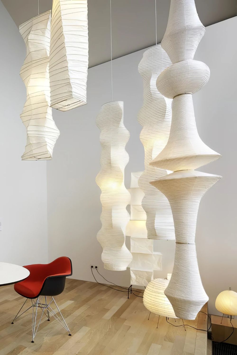 Washi Paper E Pendant Swag Light - view 4