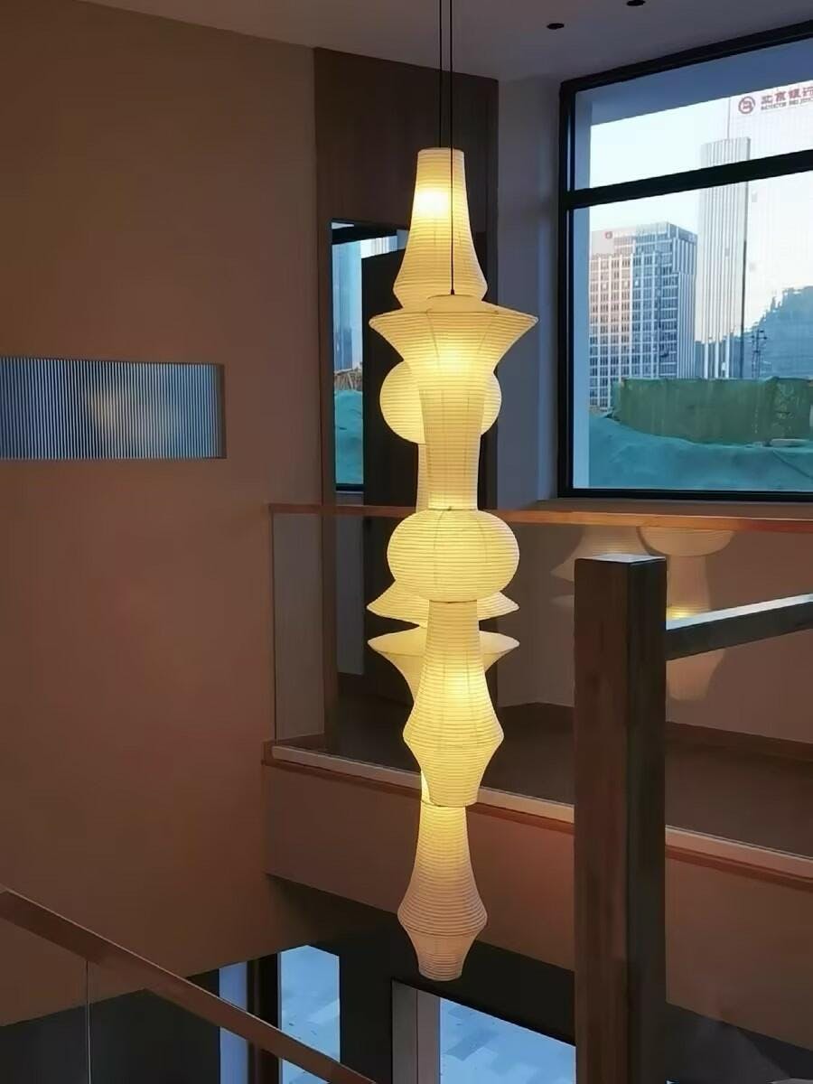 Washi Paper E Pendant Swag Light - view 7