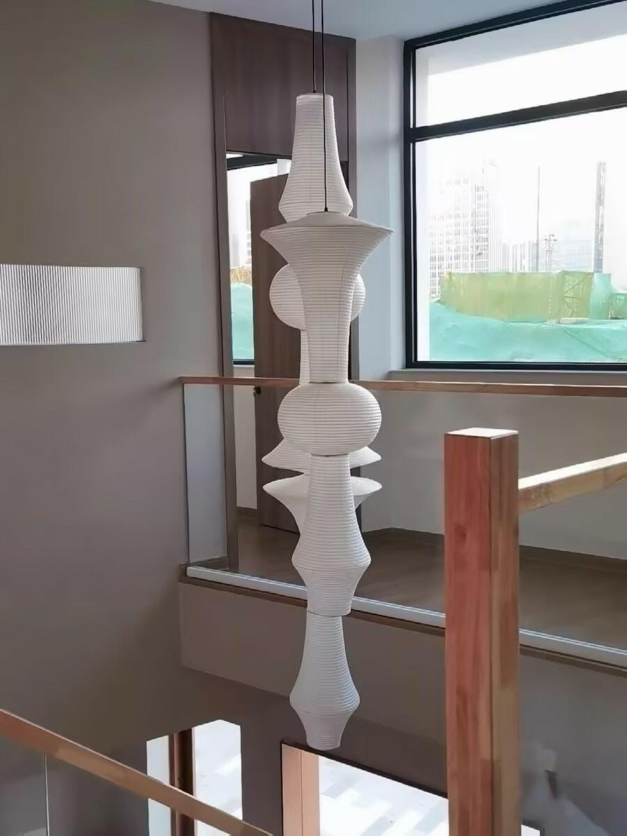 Washi Paper E Pendant Swag Light - view 10