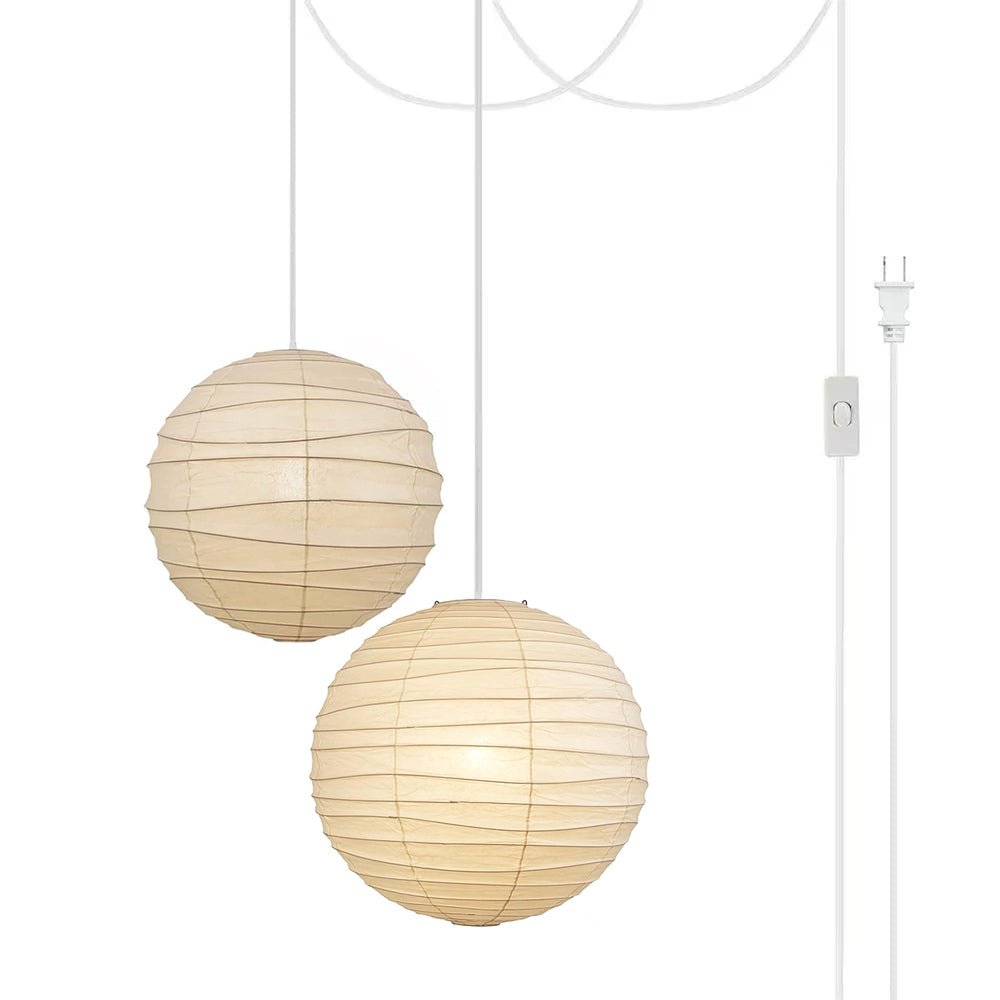 Washi Paper Pendant Swag Lamp - view 38