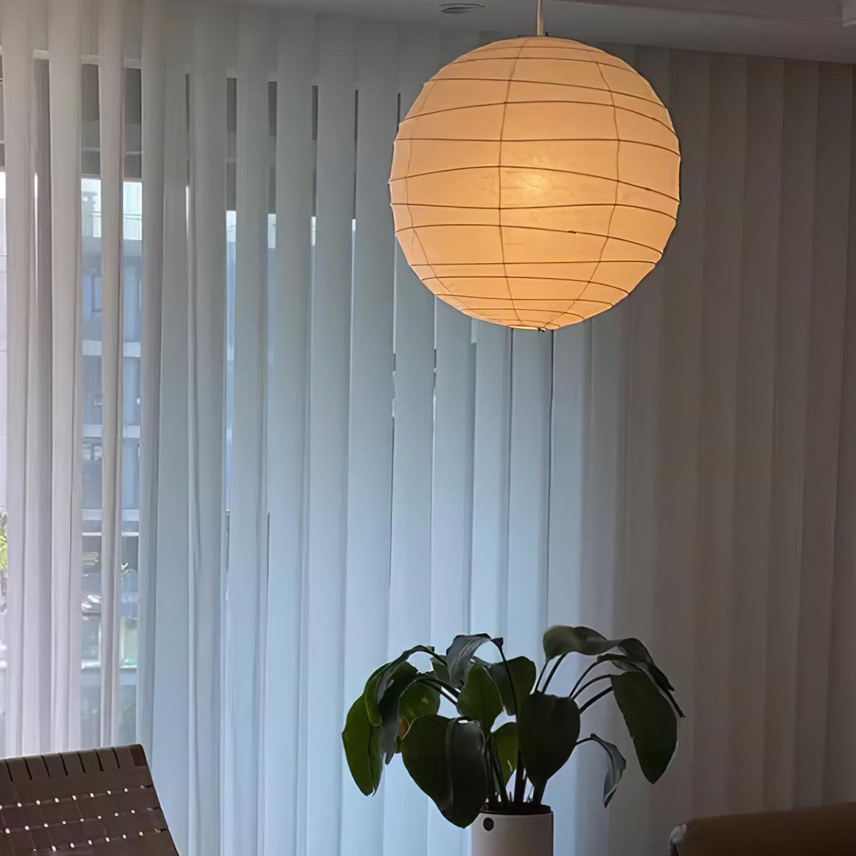 Washi Paper Pendant Swag Lamp - view 35