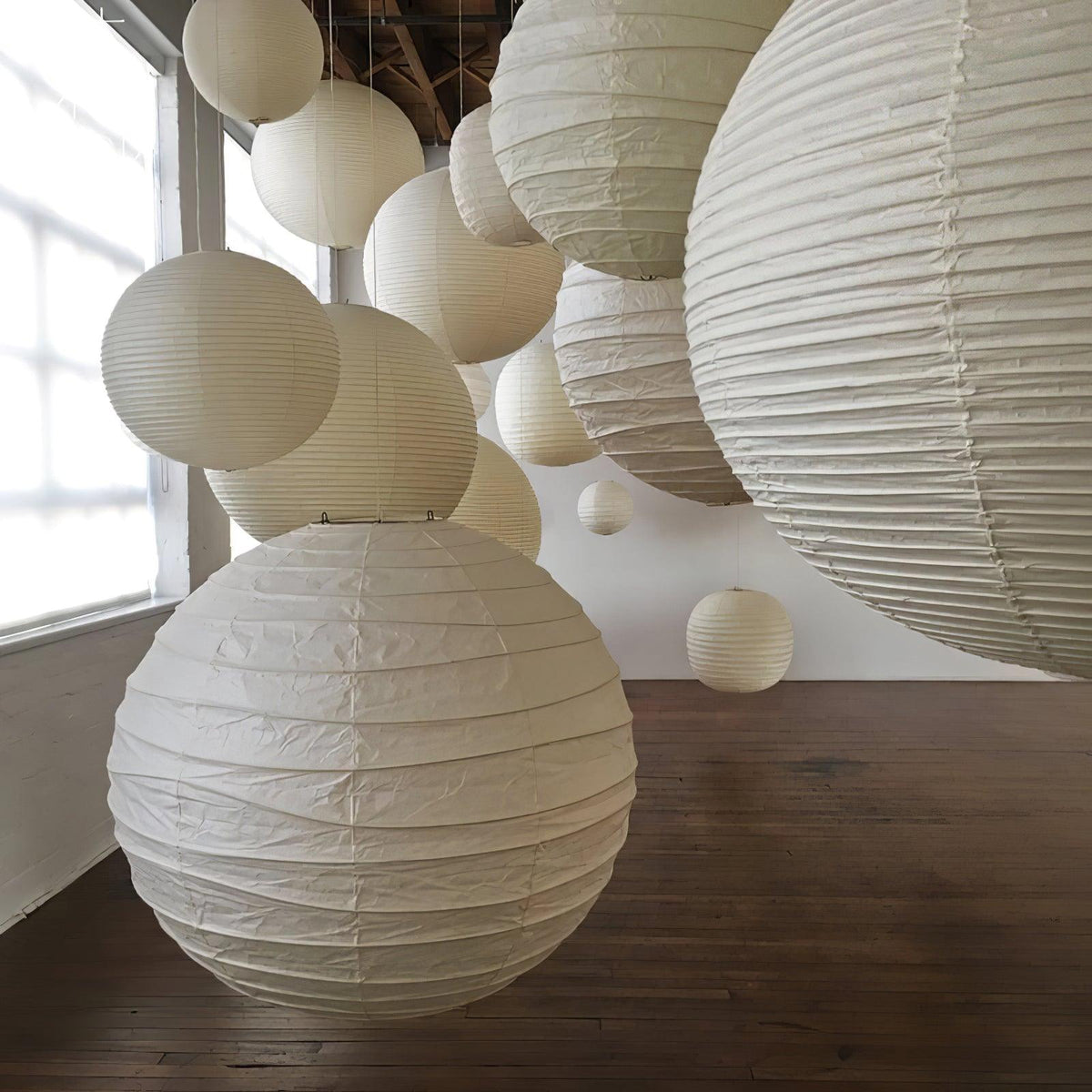 Washi Paper Pendant Swag Lamp - view 8