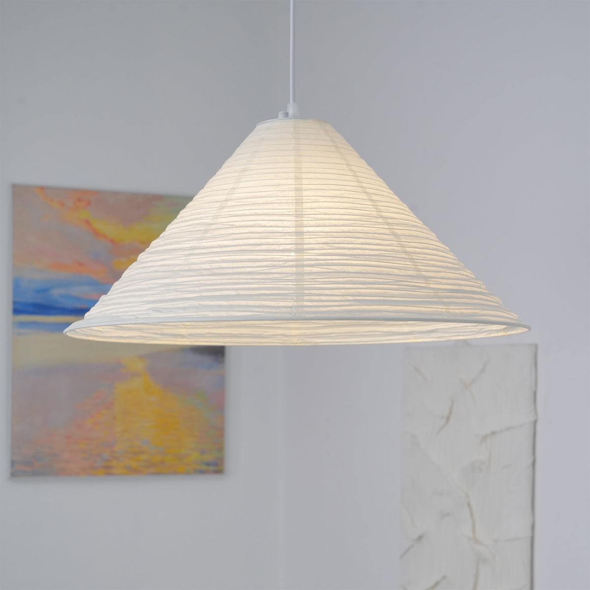 Washi Paper Pyramid Pendant Lamp - view 8