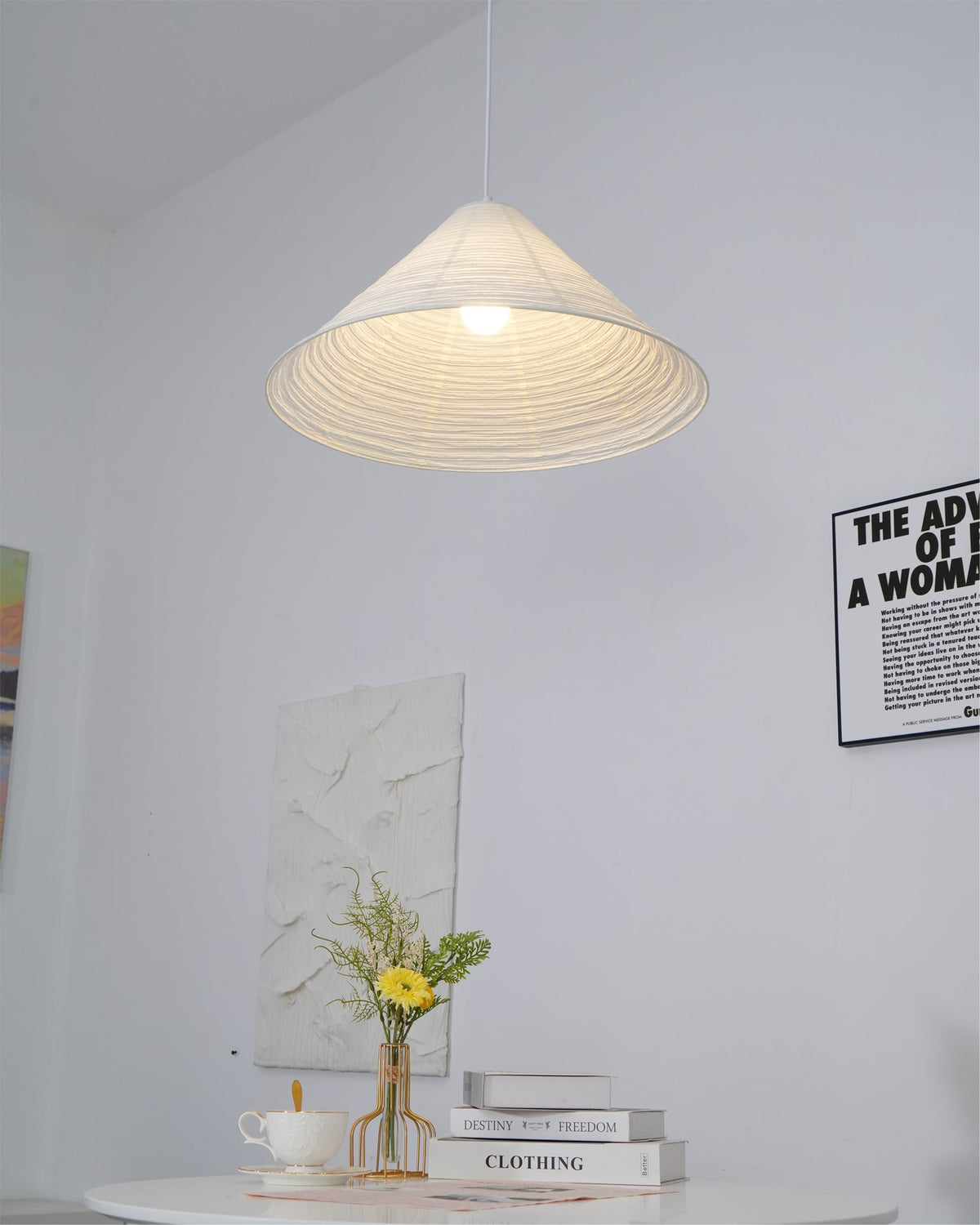 Washi Paper Pyramid Pendant Lamp - view 24