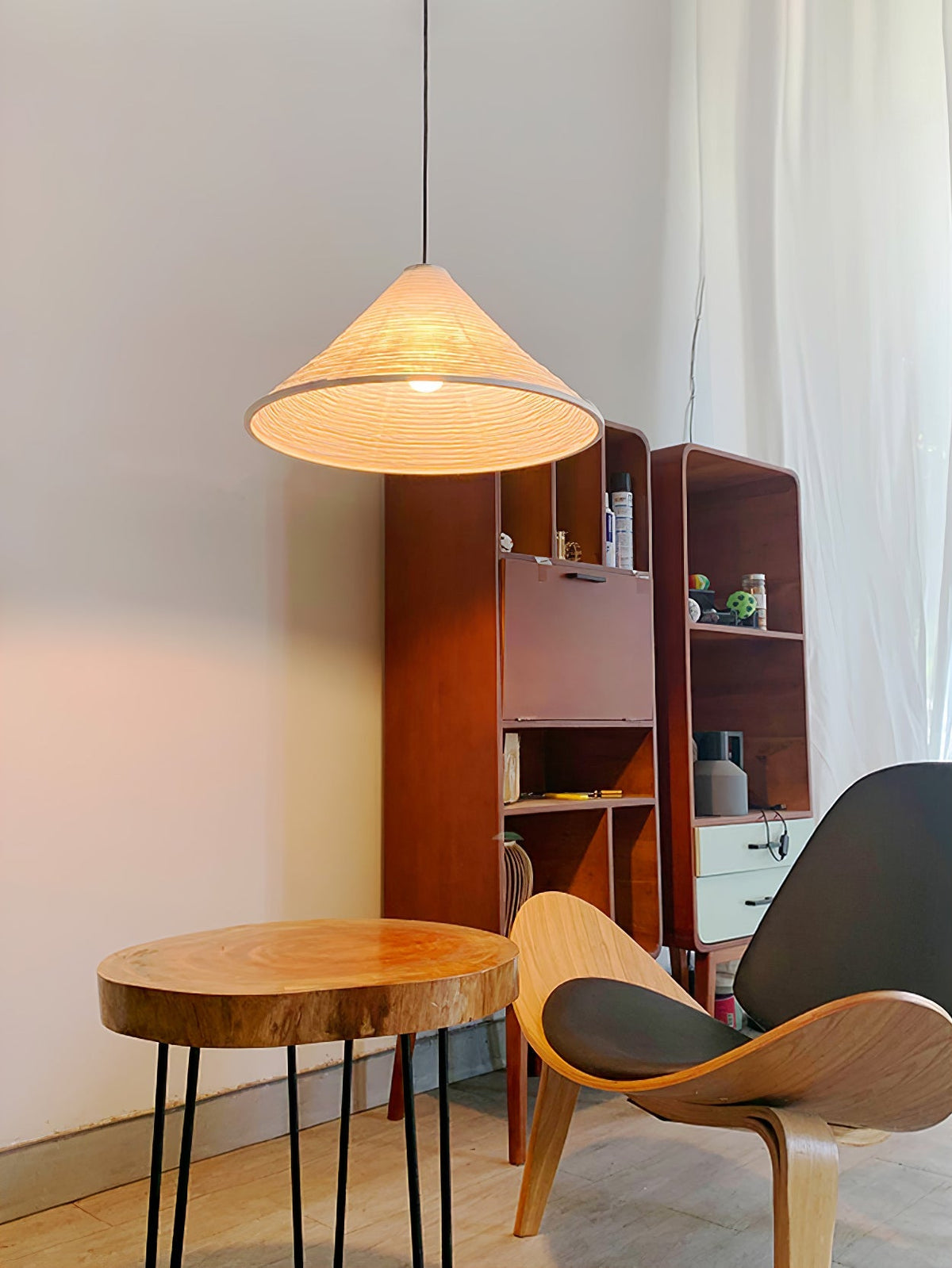 Washi Paper Pyramid Pendant Lamp - view 35