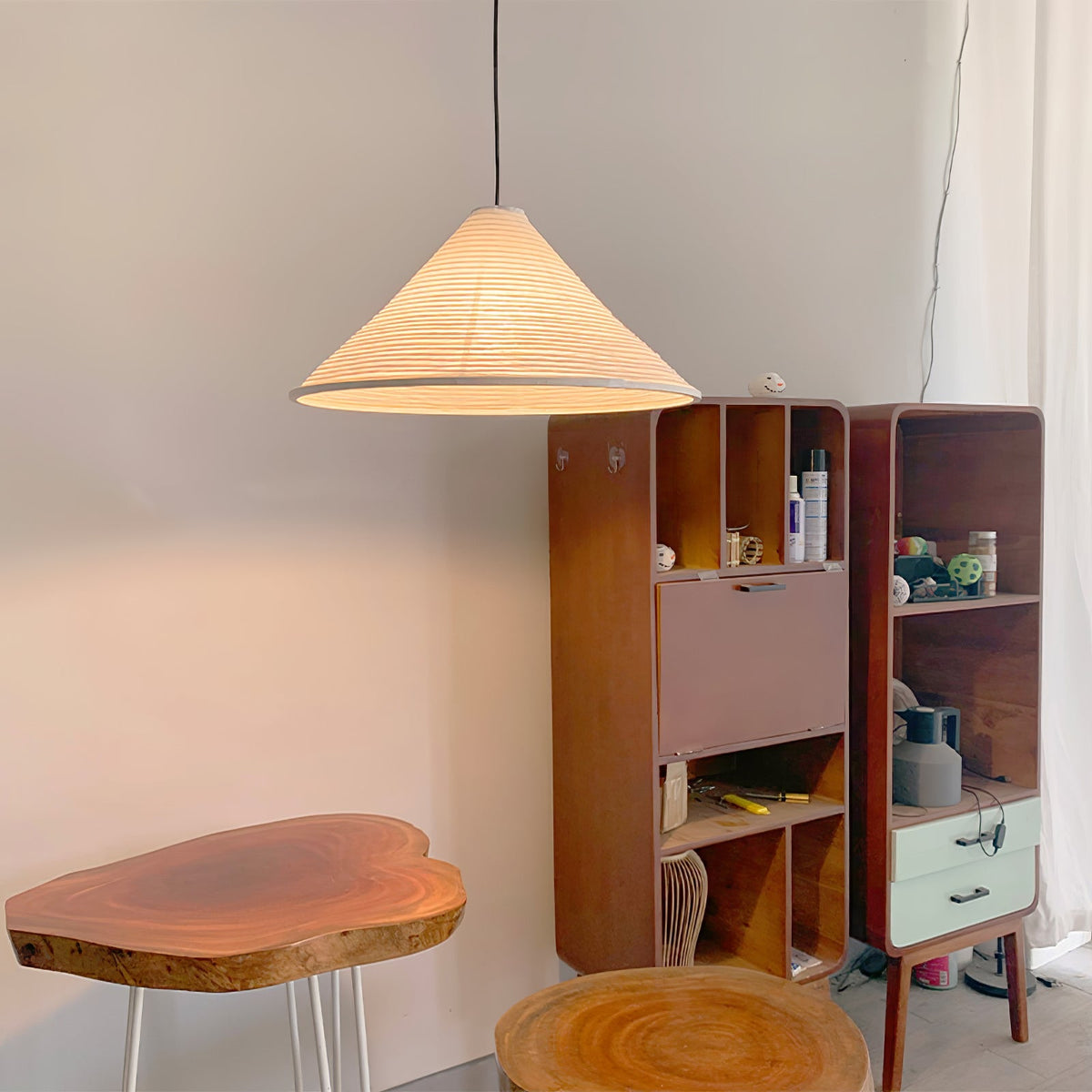Washi Paper Pyramid Pendant Lamp - view 5