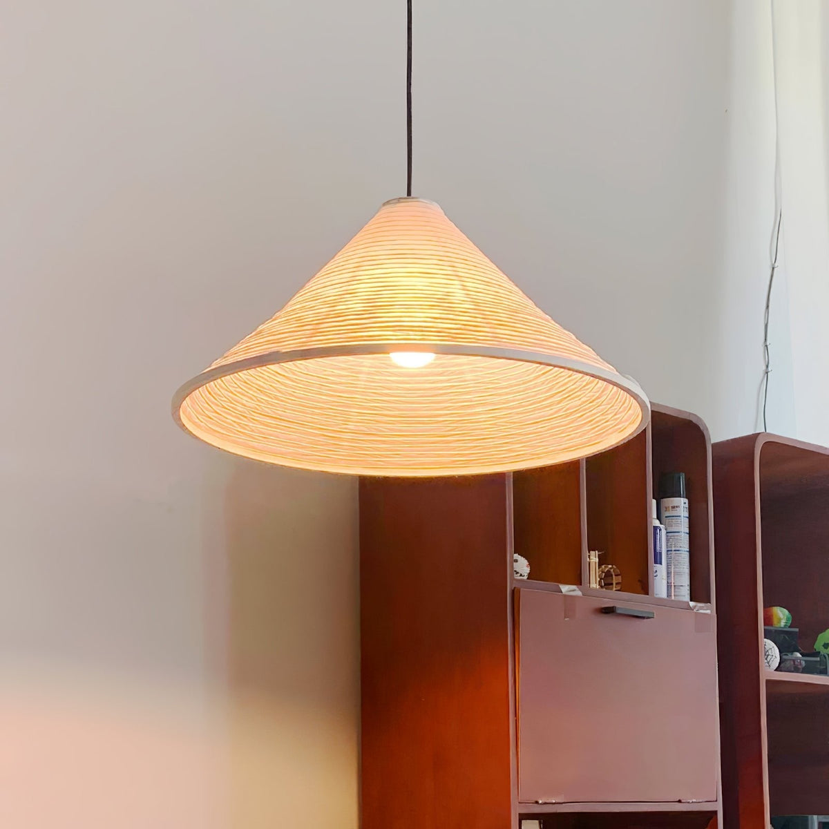 Washi Paper Pyramid Pendant Lamp - view 3