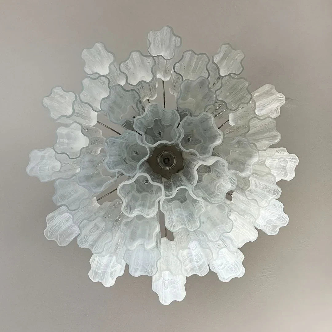 White Murano Glass Tube Chandelier - view 17
