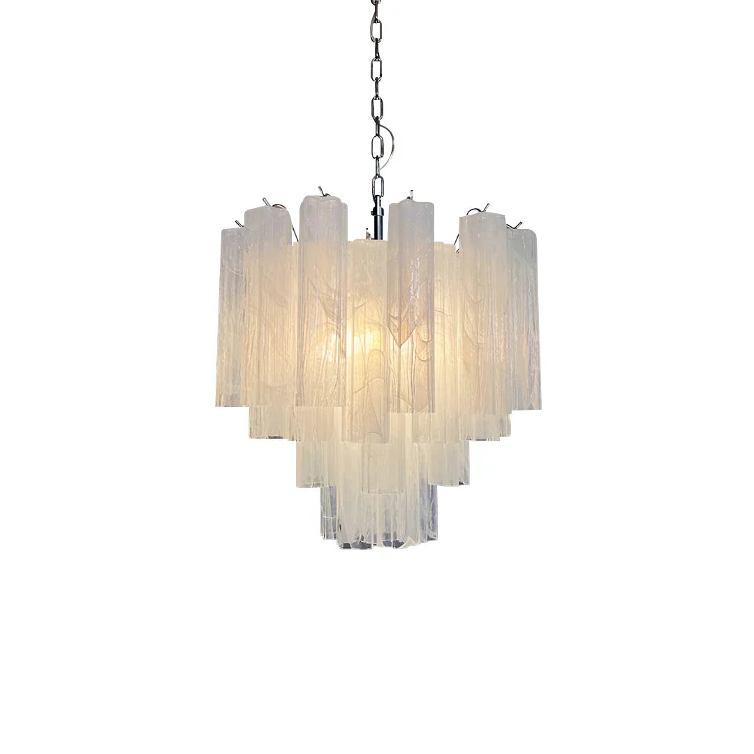 White Murano Glass Tube Chandelier - view 23