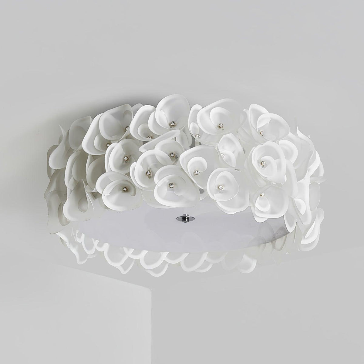 White Hydrangea Ceiling Lamp