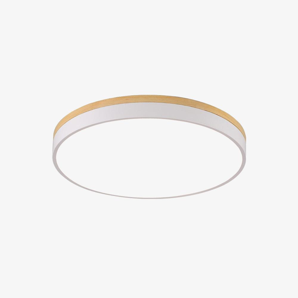 White Round Wooden Ceiling Lamp - view 11