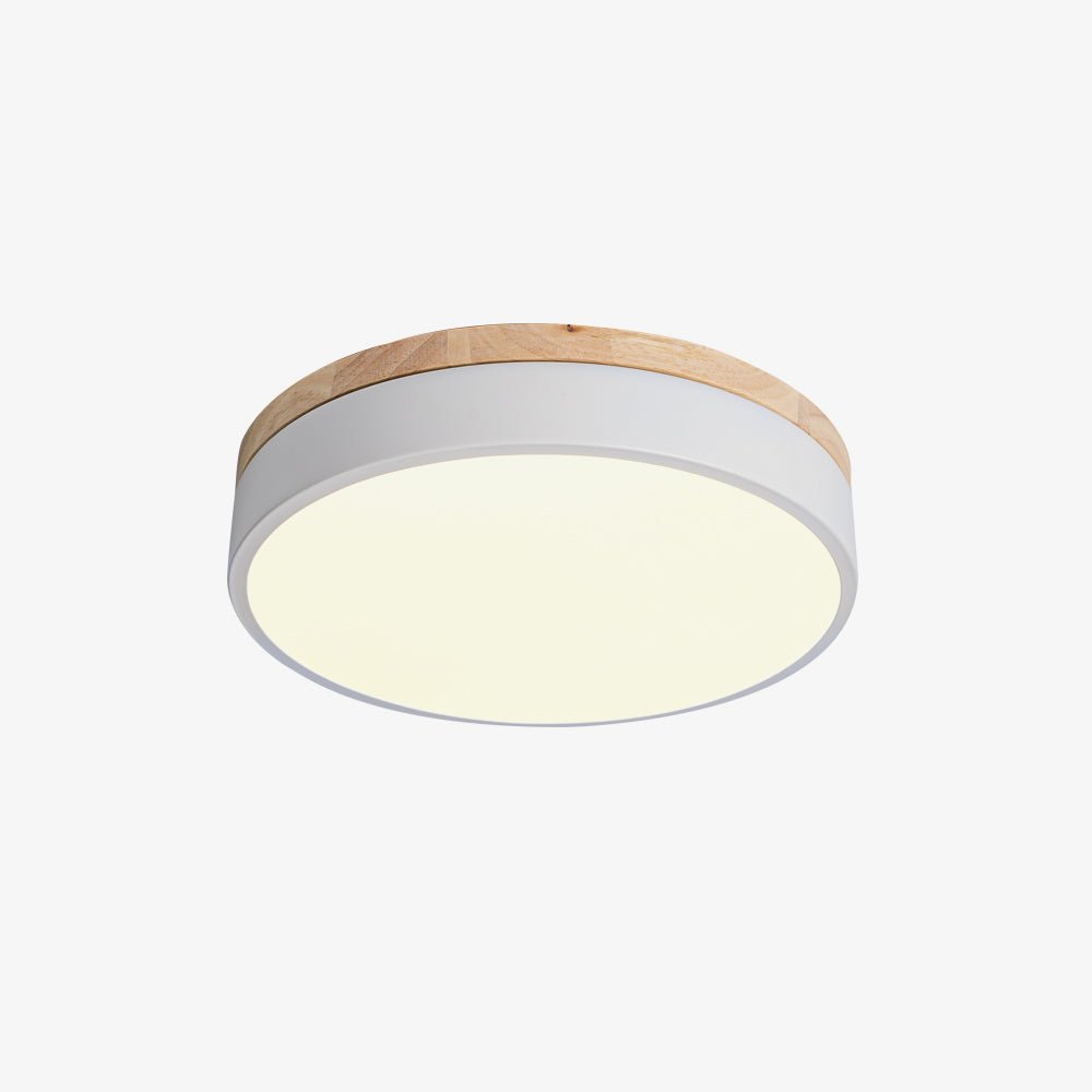 White Round Wooden Ceiling Lamp - view 18
