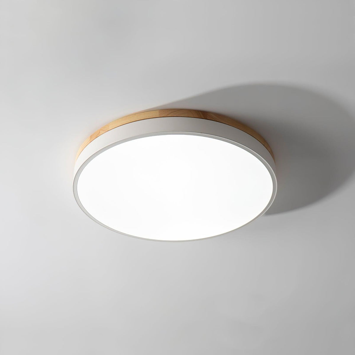 White Round Wooden Ceiling Lamp - view 19