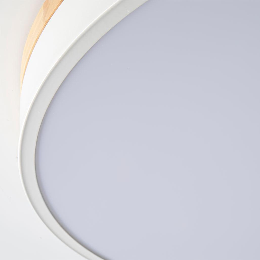 White Round Wooden Ceiling Lamp - view 30