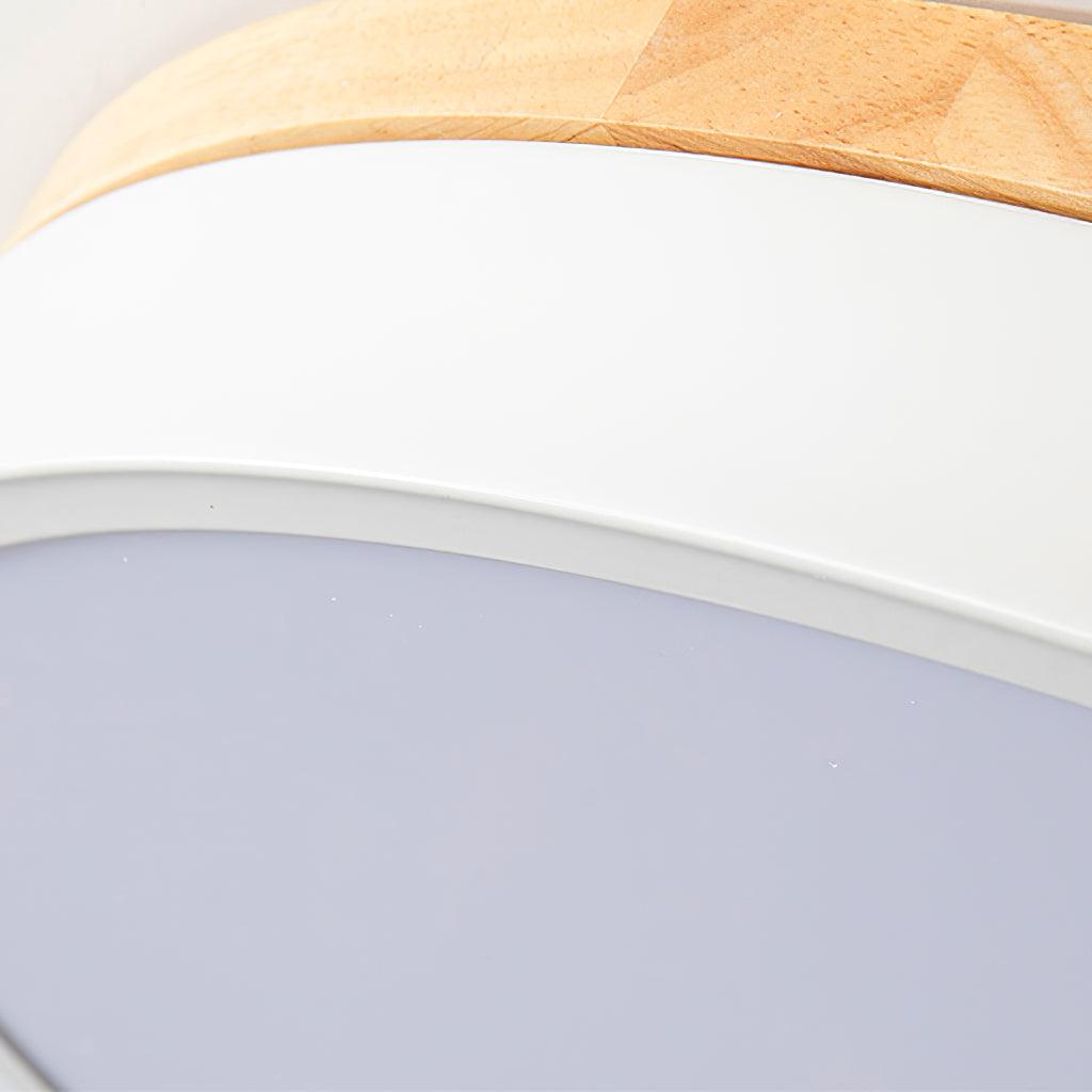 White Round Wooden Ceiling Lamp - view 31