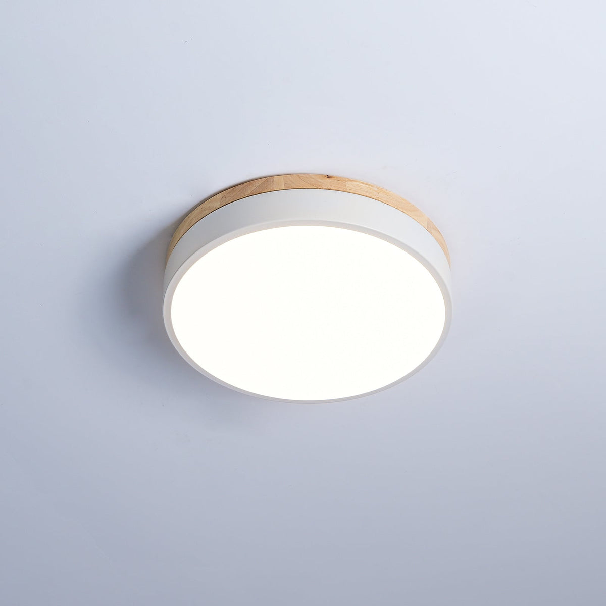 White Round Wooden Ceiling Lamp - view 13