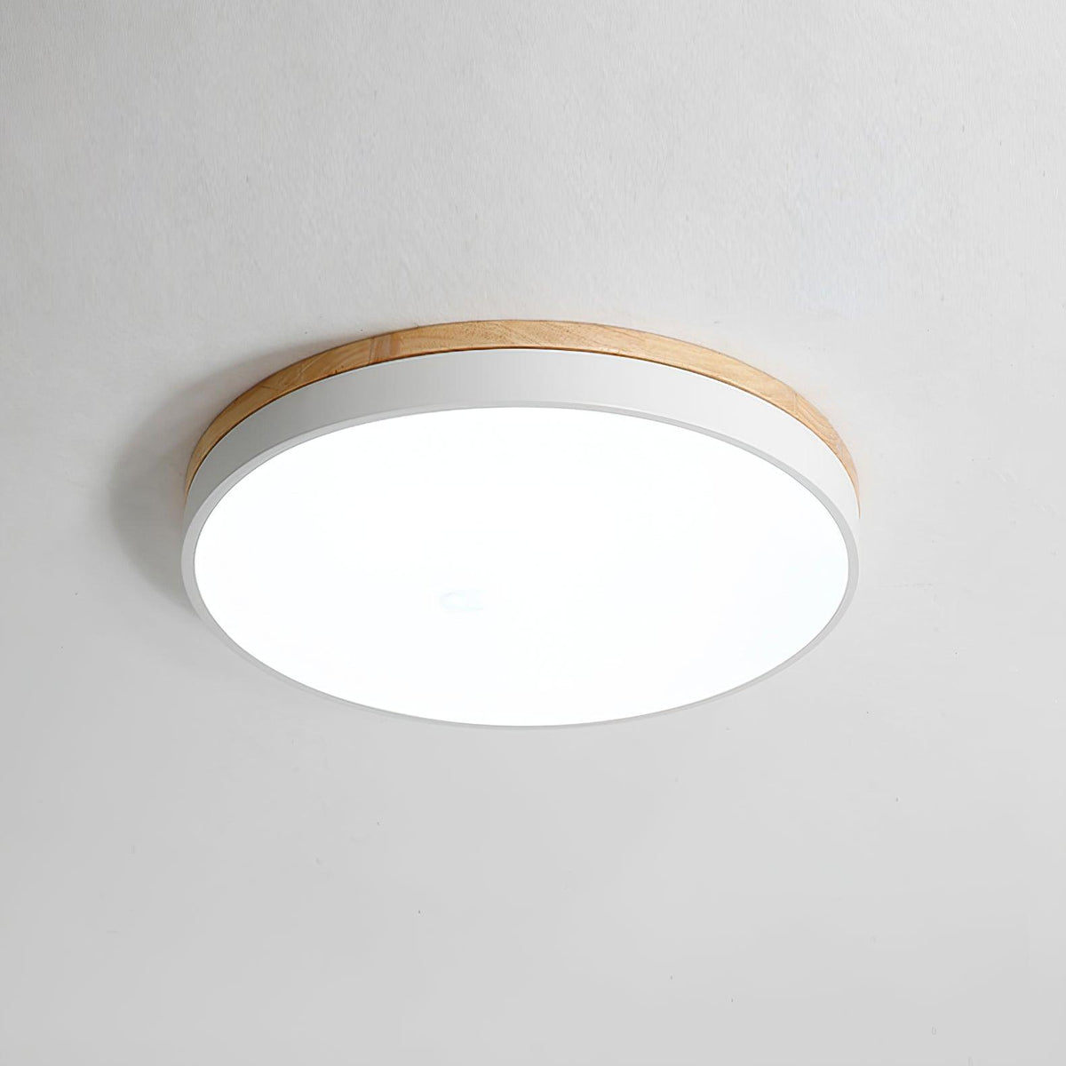 White Round Wooden Ceiling Lamp - view 22