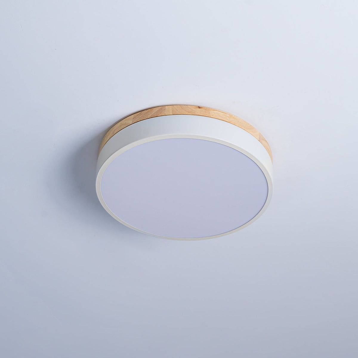 White Round Wooden Ceiling Lamp - view 14