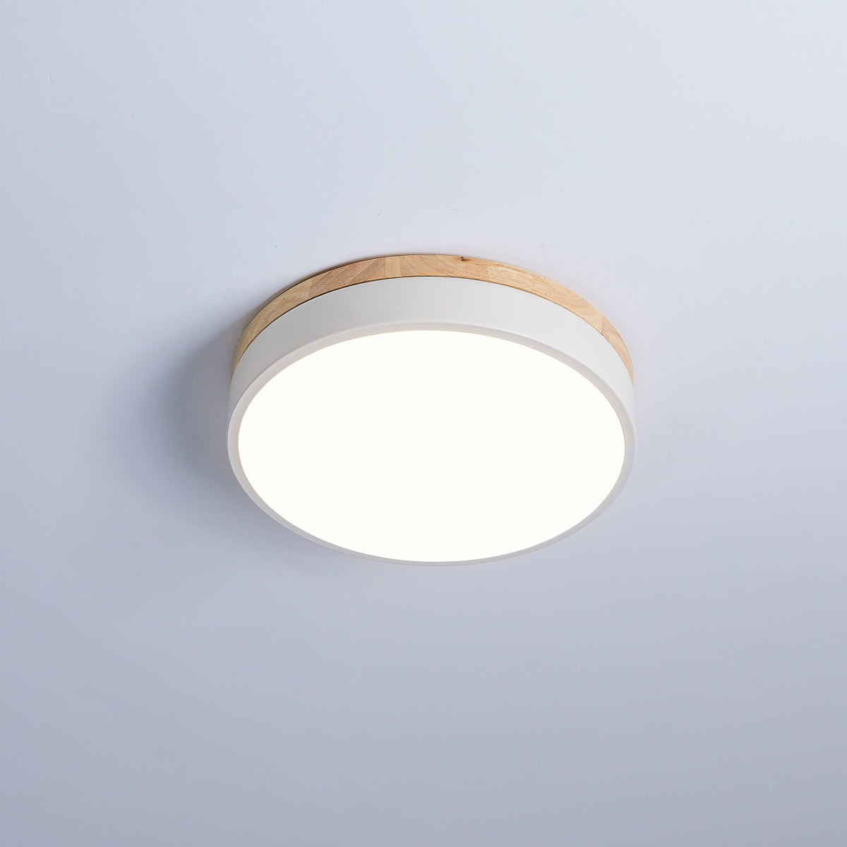 White Round Wooden Ceiling Lamp - view 7