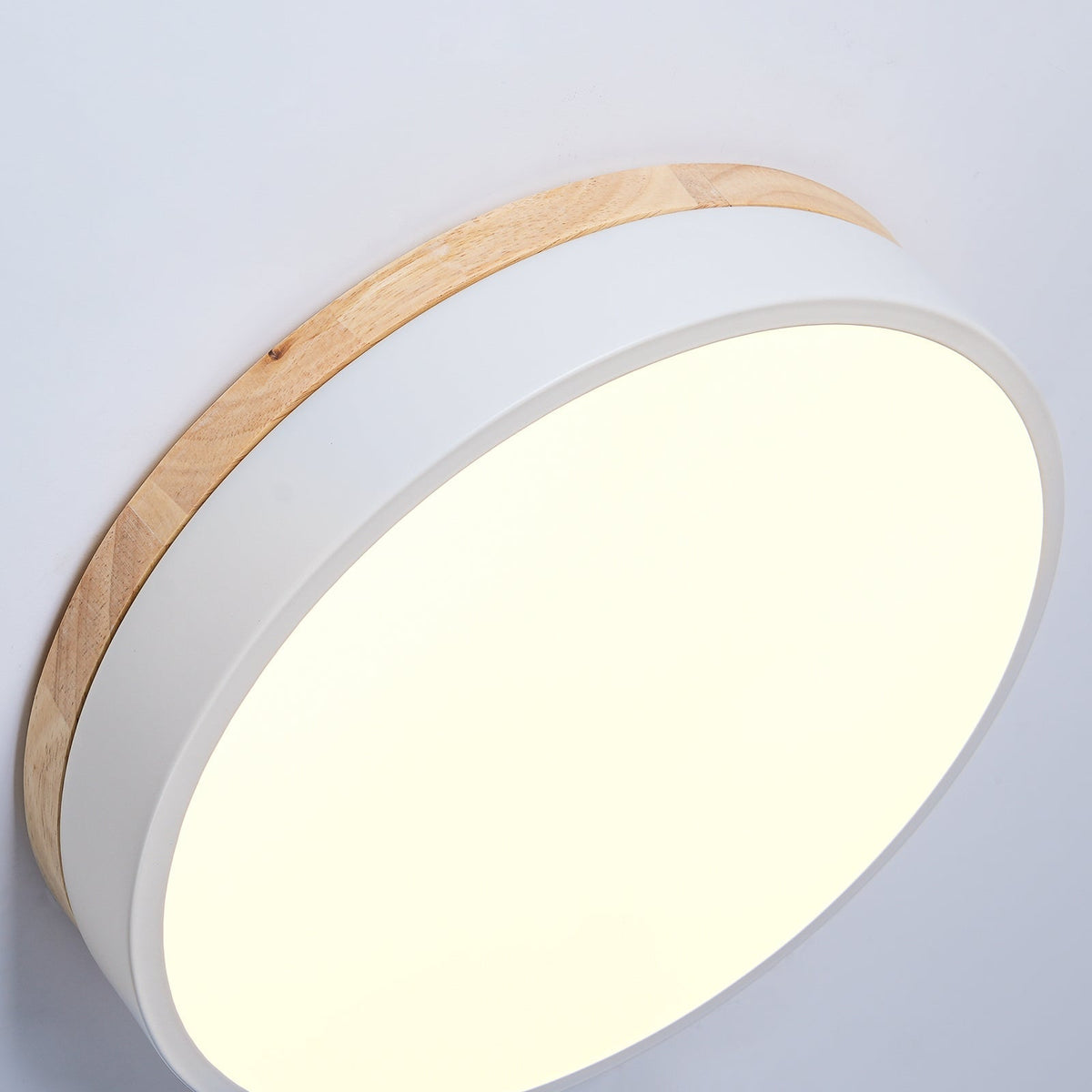 White Round Wooden Ceiling Lamp - view 12
