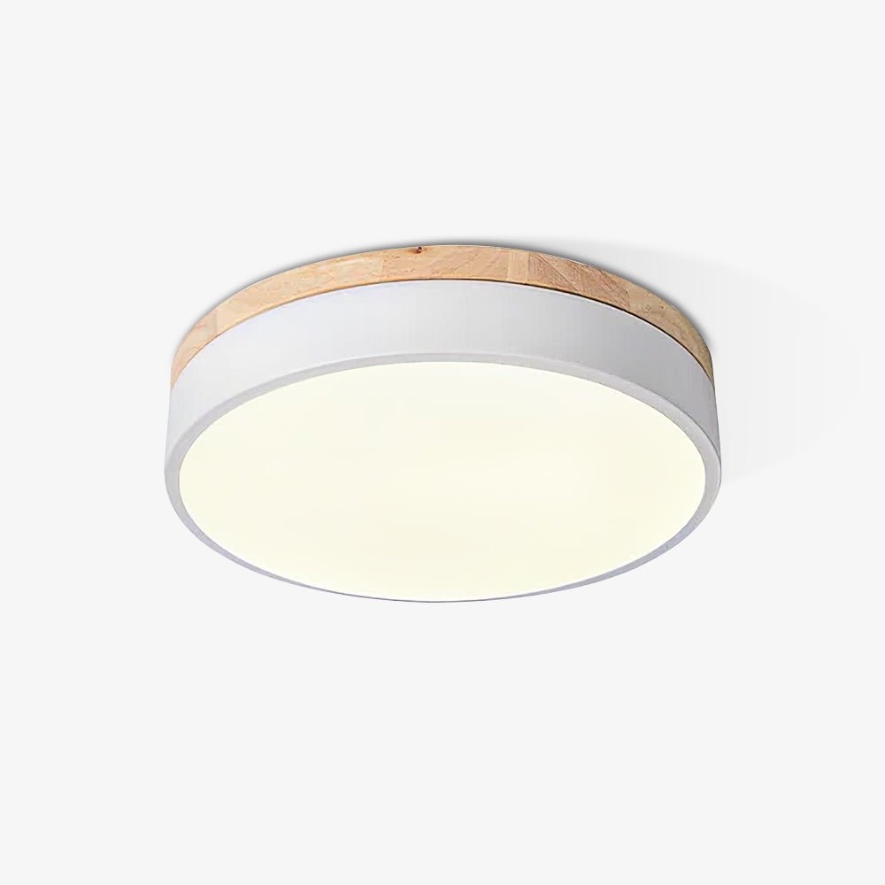 White Round Wooden Ceiling Lamp - view 21