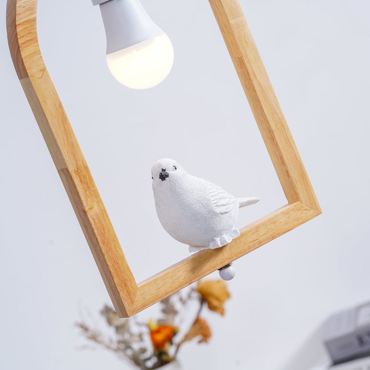 Wood Bird Resin Pendant Light - view 14