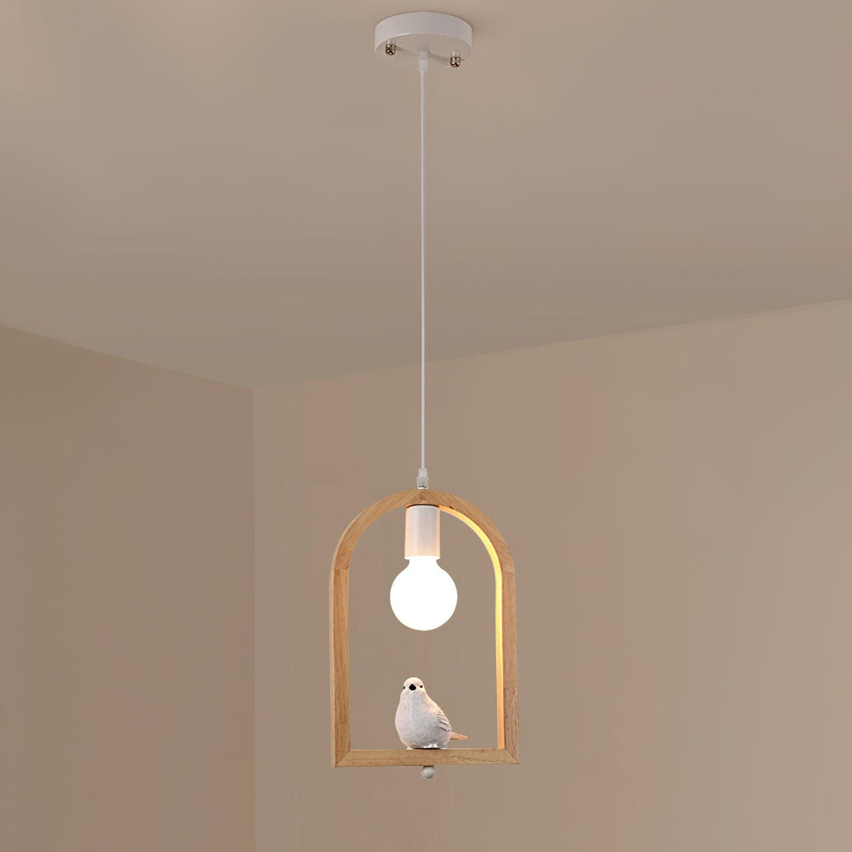 Wood Bird Resin Pendant Light - view 20