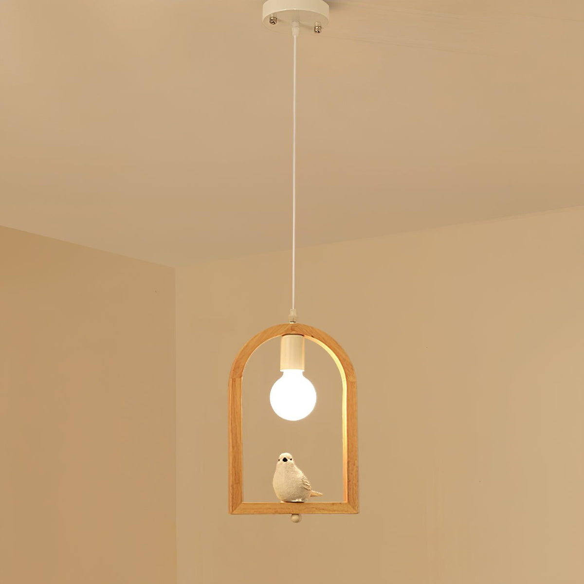Wood Bird Resin Pendant Light - view 6