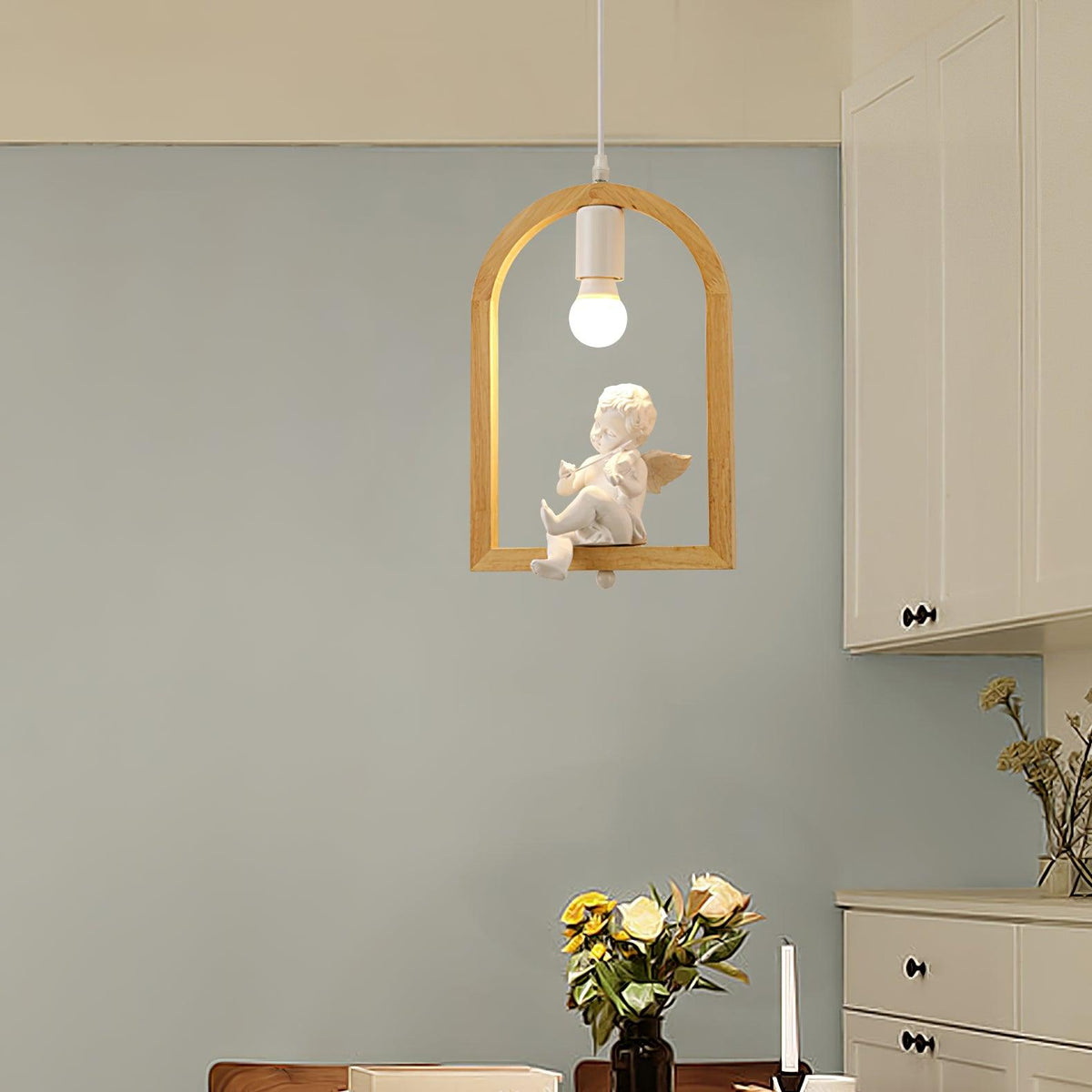 Wood Bird Resin Pendant Light - view 15