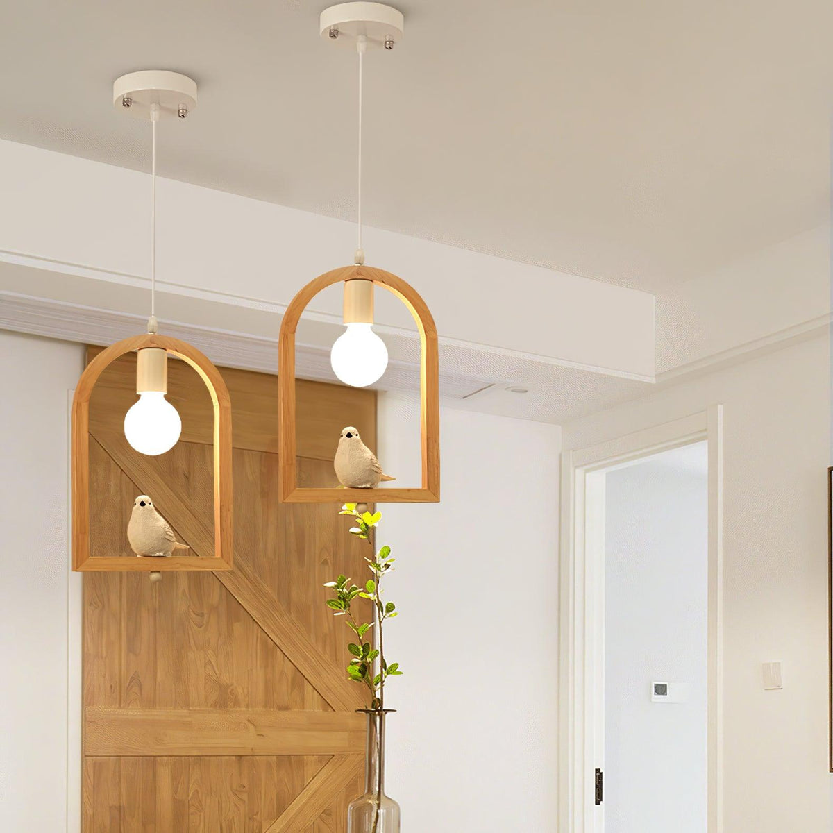 Wood Bird Resin Pendant Light - view 16