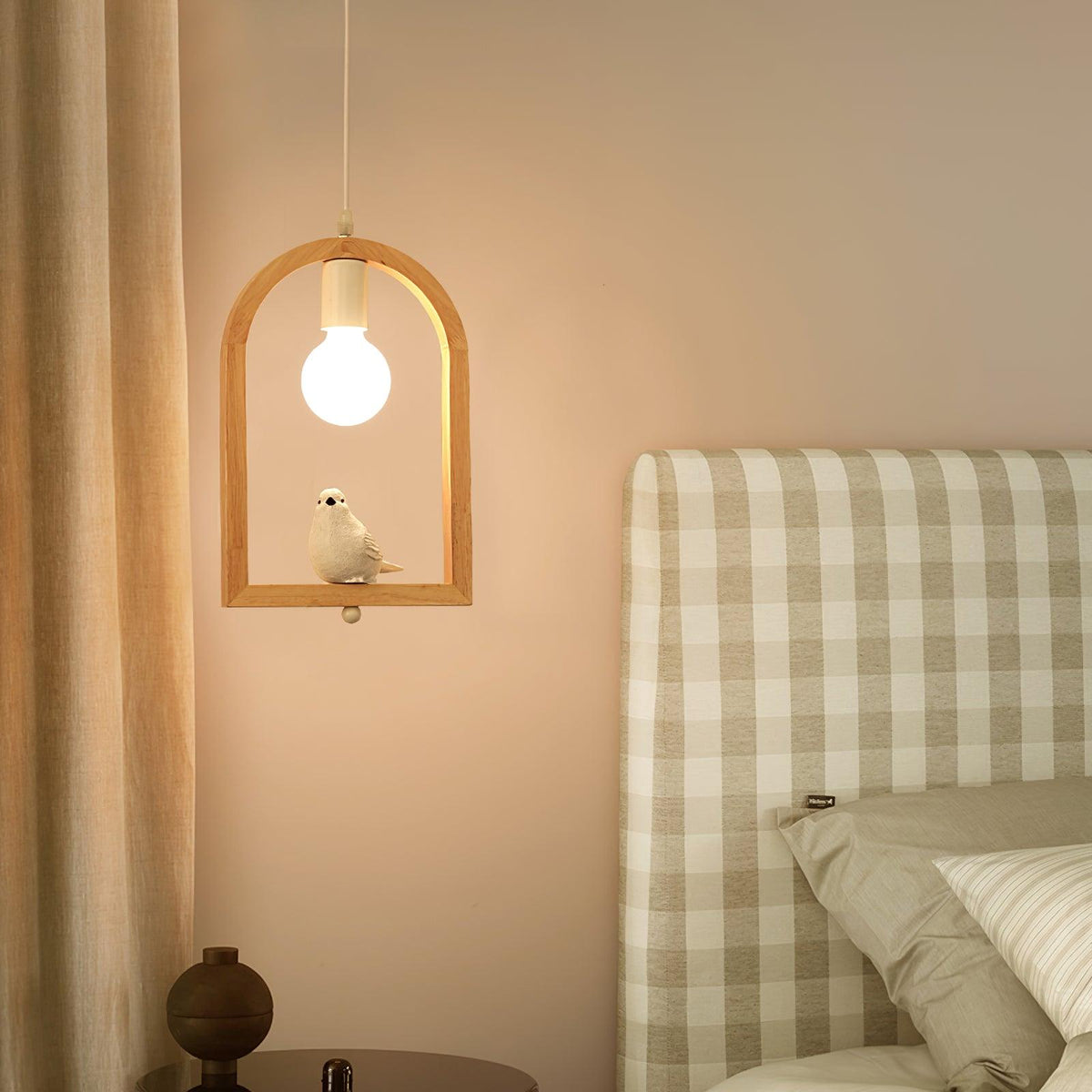 Wood Bird Resin Pendant Light - view 2